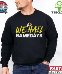 The **Official Washington Commanders We Hail Gamedays T-Shirt** celebrates the passion and excitement of Commanders fans on game days. Featuring a bold and spirited design, this shirt is perfect for showing pride and dedication to the team every time they hit the field!