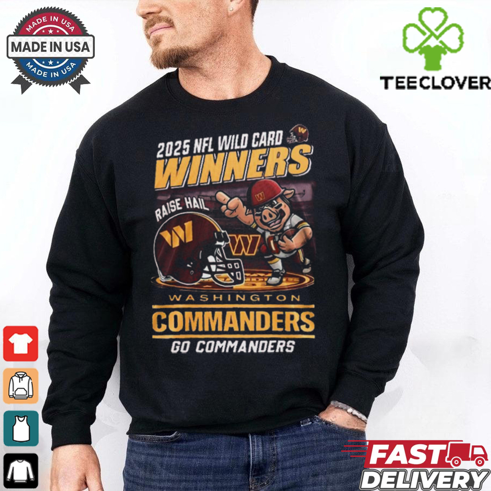 Official Washington Commanders Winners 2025 NFC Wild Card Mascot Shirt Official Washington Commanders Winners 2025 NFC Wild Card Mascot Shirt