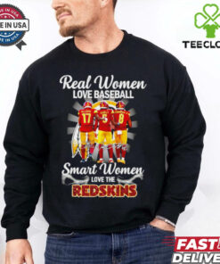 Official Washington Commanders real women love baseball smart women love the Redskins signature shirt