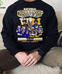 Official Washington Huskies vs Michigan Football 2024 National Championship Houston, Tx Signatures Shirt