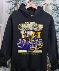 Official Washington Huskies vs Michigan Football 2024 National Championship Houston, Tx Signatures Shirt