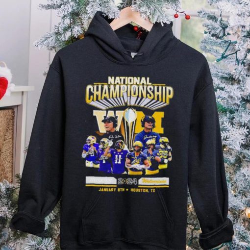 Official Washington Huskies vs Michigan Football 2024 National Championship Houston, Tx Signatures Shirt