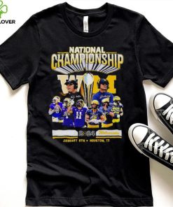 Official Washington Huskies vs Michigan Football 2024 National Championship Houston, Tx Signatures Shirt