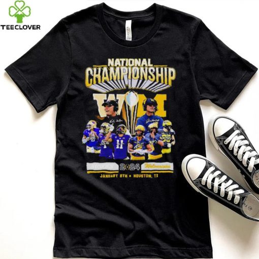 Official Washington Huskies vs Michigan Football 2024 National Championship Houston, Tx Signatures Shirt