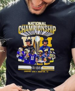 Official Washington Huskies vs Michigan Football 2024 National Championship Houston, Tx Signatures Shirt