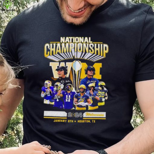 Official Washington Huskies vs Michigan Football 2024 National Championship Houston, Tx Signatures Shirt