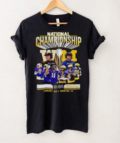 Official Washington Huskies vs Michigan Football 2024 National Championship Houston, Tx Signatures Shirt