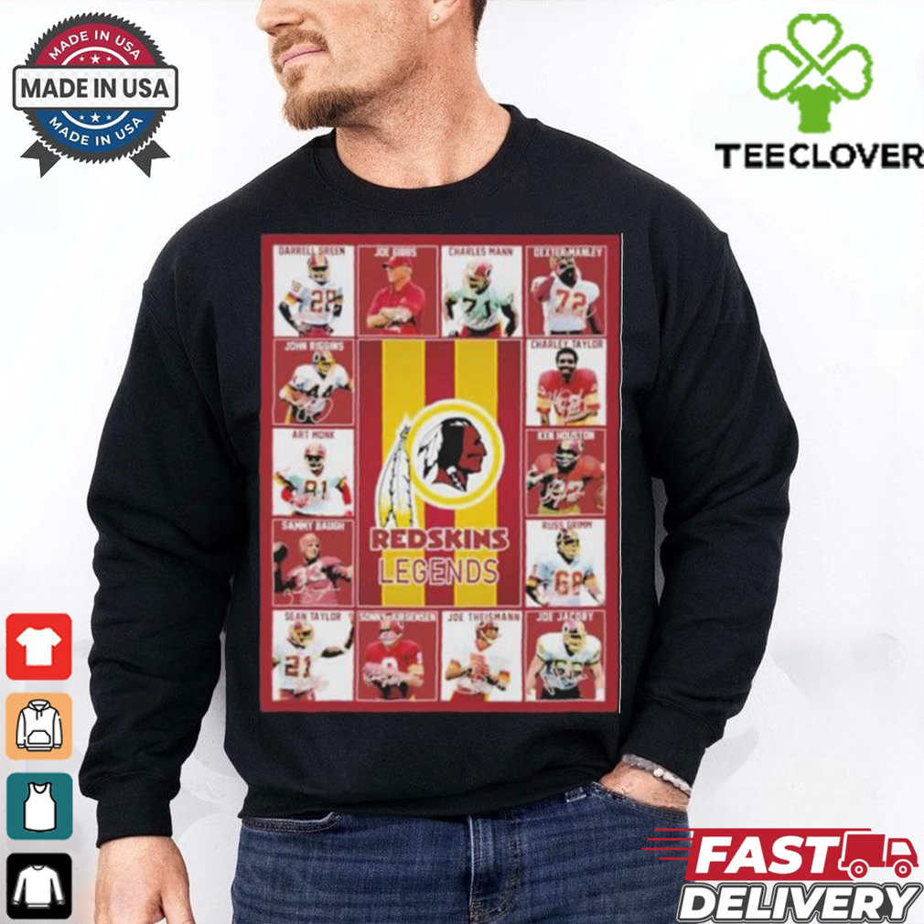Official Washington Redskin Legends Players Blanket Shirt Official Washington Redskin Legends Players Blanket Shirt
