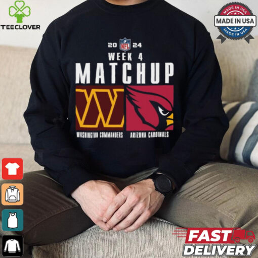 Official Washington commanders vs arizona cardinals 2024 NFL Week 4 Matchup T Shirt
