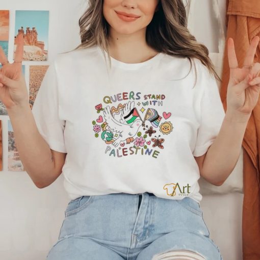 Official We Are Print Social Store Queers Stand With Palestine Shirt