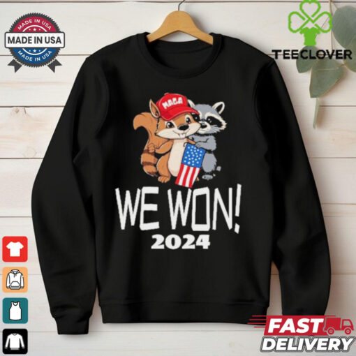 Official We Won 2024 The Squirrel And Fred The Raccoon Shirt