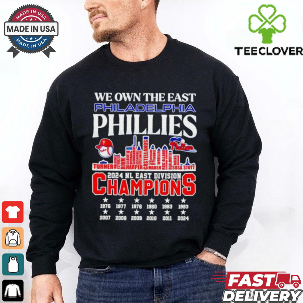 Official We own the east Philadelphia Phillies name skyline 2024 shirt Official We own the east Philadelphia Phillies name skyline 2024 shirt