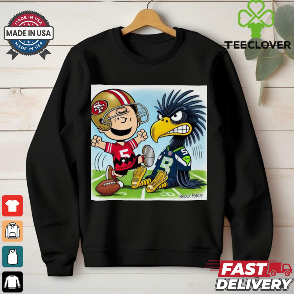 Official Week 11 Doodle Charlie Brown San Francisco 49ers vs Seattle Seahawks NFL Poster t shirt Official Week 11 Doodle Charlie Brown San Francisco 49ers vs Seattle Seahawks NFL Poster t shirt