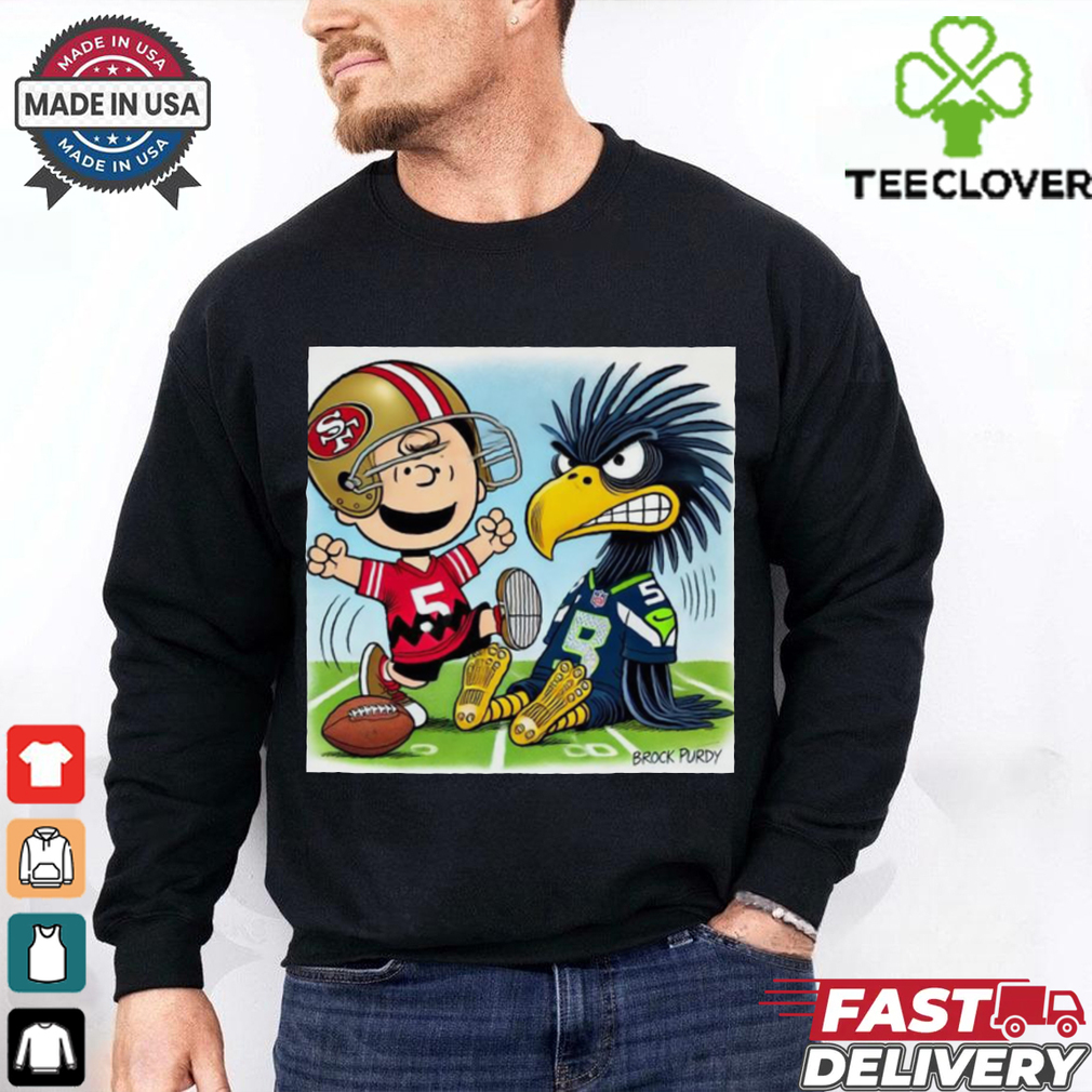 Official Week 11 Doodle Charlie Brown San Francisco 49ers vs Seattle Seahawks NFL Poster t shirt Official Week 11 Doodle Charlie Brown San Francisco 49ers vs Seattle Seahawks NFL Poster t shirt