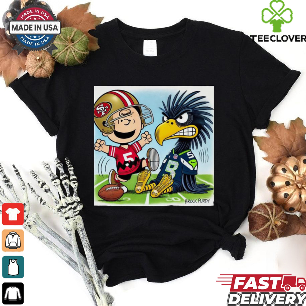 Official Week 11 Doodle Charlie Brown San Francisco 49ers vs Seattle Seahawks NFL Poster t shirt Official Week 11 Doodle Charlie Brown San Francisco 49ers vs Seattle Seahawks NFL Poster t shirt