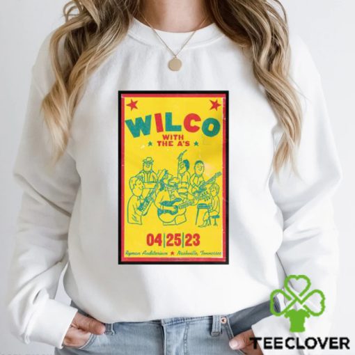 Official Wilco Nashville TN, Ryman Auditorium April 25 2023 Poster shirt
