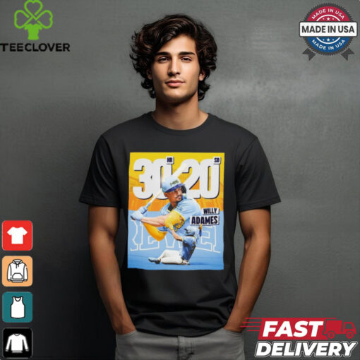 Official Willy Adames Milwaukee Brewers 30 HR 20 Sb Shirt