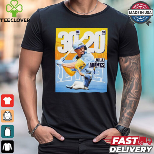 Official Willy Adames Milwaukee Brewers 30 HR 20 Sb Shirt