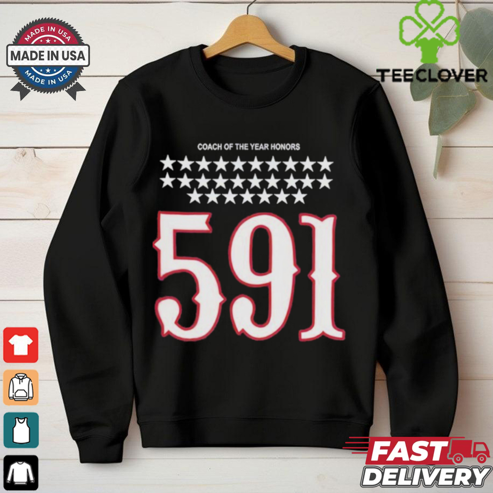 Official Winningest Coach Of The Year Honors 591 2024 T Shirt Official Winningest Coach Of The Year Honors 591 2024 T Shirt