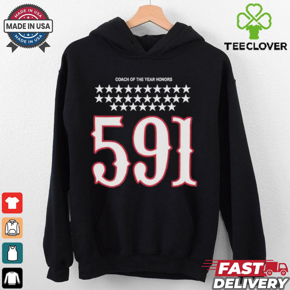Official Winningest Coach Of The Year Honors 591 2024 T Shirt Official Winningest Coach Of The Year Honors 591 2024 T Shirt