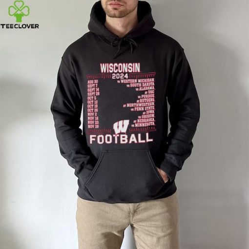 Official Wisconsin Badgers Red Champion 2024 Football Schedule Shirt