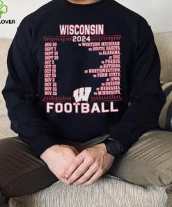 Official Wisconsin Badgers Red Champion 2024 Football Schedule Shirt