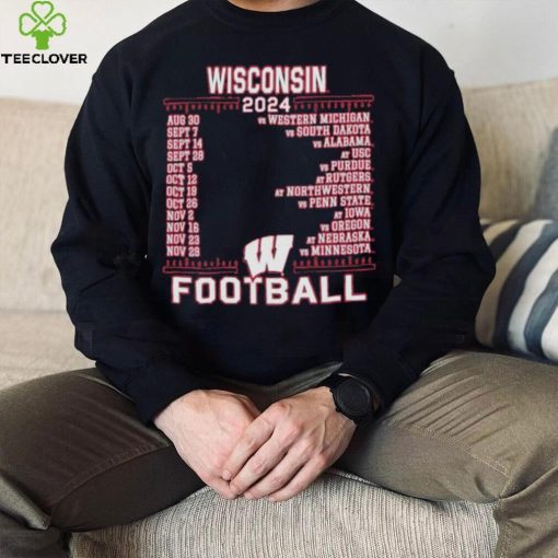 Official Wisconsin Badgers Red Champion 2024 Football Schedule Shirt