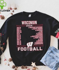 Official Wisconsin Badgers Red Champion 2024 Football Schedule Shirt