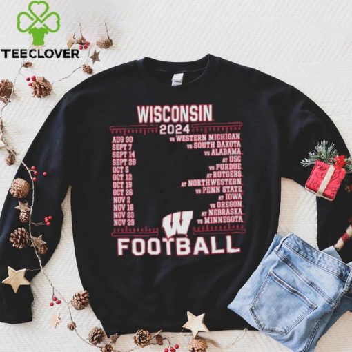 Official Wisconsin Badgers Red Champion 2024 Football Schedule Shirt