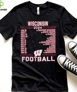 Official Wisconsin Badgers Red Champion 2024 Football Schedule Shirt
