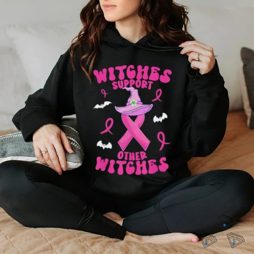 Official Witches Support Other Witches Halloween Witch Breast Cancer Shirt