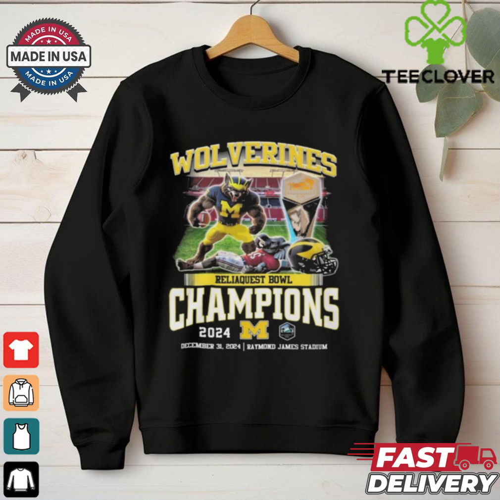 Official Wolverines Reliaquest Bowl Champions 2024 Mascot Shirt Official Wolverines Reliaquest Bowl Champions 2024 Mascot Shirt