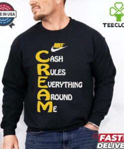 Official Wu Tang Clan x Nike Cream Tee Cash Rules Everything Around Me Shirt