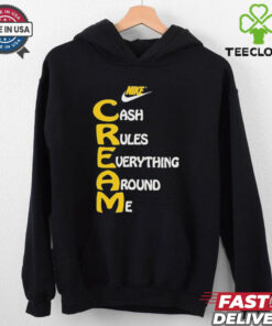 Official Wu Tang Clan x Nike Cream Tee Cash Rules Everything Around Me Shirt
