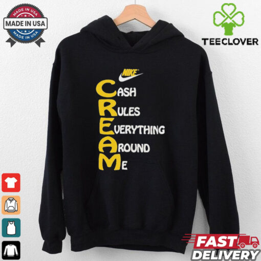 Official Wu Tang Clan x Nike Cream Tee Cash Rules Everything Around Me Shirt