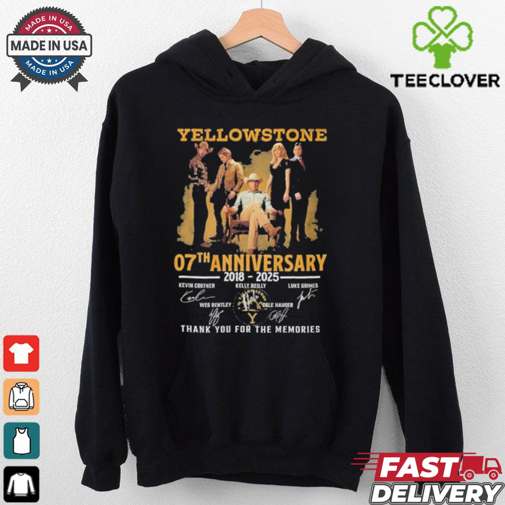 Official Yellowstone 07th Anniversary 2018 2025 Thank You For The Memories shirt Official Yellowstone 07th Anniversary 2018 2025 Thank You For The Memories shirt