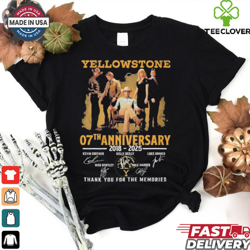 Official Yellowstone 07th Anniversary 2018 2025 Thank You For The Memories shirt Official Yellowstone 07th Anniversary 2018 2025 Thank You For The Memories shirt