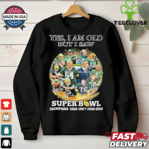 Official Yes, I’m Old But I Saw Green Bay Packers Super Bowl Champions Signatures Shirt