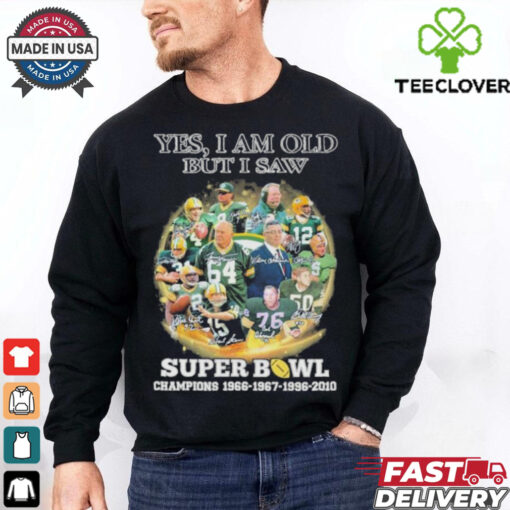 Official Yes, I’m Old But I Saw Green Bay Packers Super Bowl Champions Signatures Shirt