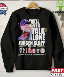 Official You Never Walk Alone Jurgen Klopp 2015 2024 Liverpool F.C Thank You For The Memories Signature shirt