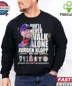 Official You Never Walk Alone Jurgen Klopp 2015 2024 Liverpool F.C Thank You For The Memories Signature shirt