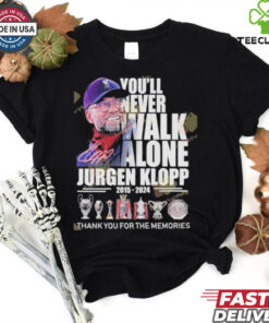 Official You Never Walk Alone Jurgen Klopp 2015 2024 Liverpool F.C Thank You For The Memories Signature shirt