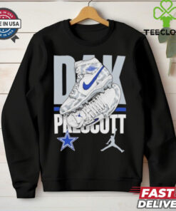 Official Youth Dallas Cowboys Dak Prescott Jordan Brand Kicks Player T Shirt