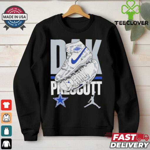 Official Youth Dallas Cowboys Dak Prescott Jordan Brand Kicks Player T Shirt