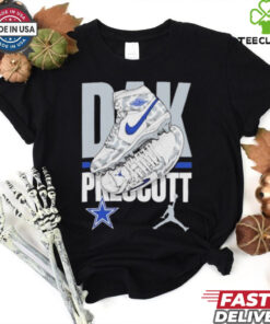 Official Youth Dallas Cowboys Dak Prescott Jordan Brand Kicks Player T Shirt