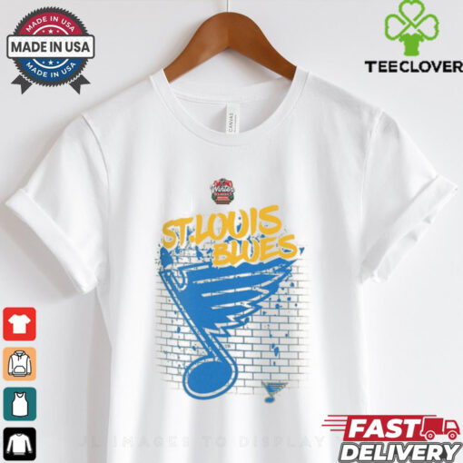 Official Youth St. Louis Blues Tan 2025 NHL Winter Classic Street Art T Shirt Best Selling