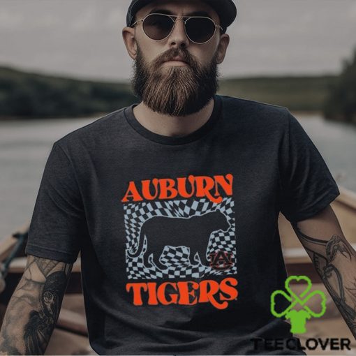 Official auburn Tigers Women’s Comfort Colors Checkered Mascot Shirt