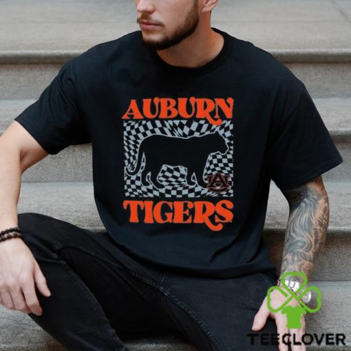 Official auburn Tigers Women’s Comfort Colors Checkered Mascot Shirt