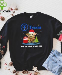 Official baby Yoda hat santa Tyson may the force be with you logo christmas hoodie, sweater, longsleeve, shirt v-neck, t-shirt