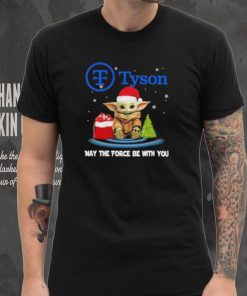 Official baby Yoda hat santa Tyson may the force be with you logo christmas hoodie, sweater, longsleeve, shirt v-neck, t-shirt